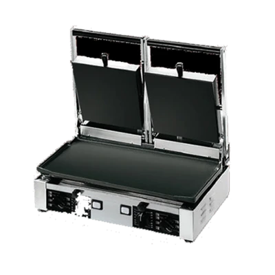 Univex PPRESS2F 19.6" x 10" Cooking Surface With Manual Controls Electric Double Countertop Panini Press - 220V