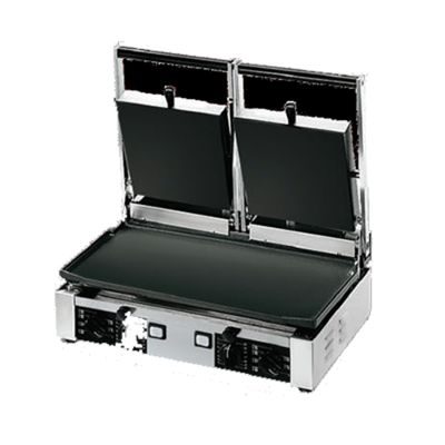 Univex PPRESS2F 19.6" x 10" Cooking Surface With Manual Controls Electric Double Countertop Panini Press - 220V