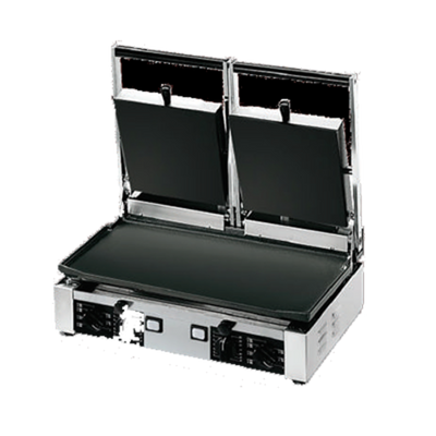 Univex PPRESS2F 19.6" x 10" Cooking Surface With Manual Controls Electric Double Countertop Panini Press - 220V