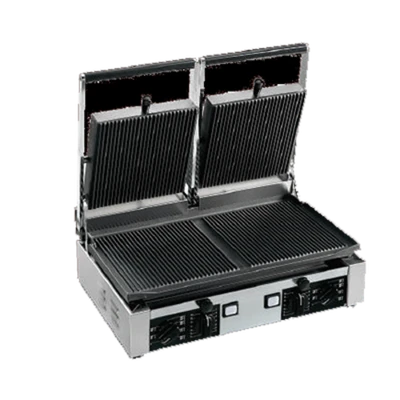 Univex PPRESS2RF 19.6" x 10" Cooking Surface With Manual Controls Electric Double Countertop Panini Press - 220V
