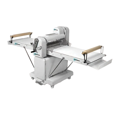 Univex SFG 600 TM 111.20" W x 42.20" D x 50" H Floor Model 111.2" Long Heavy Duty Rolling Pins Reversible Dough Sheeter - 220 Volts 3-Phase