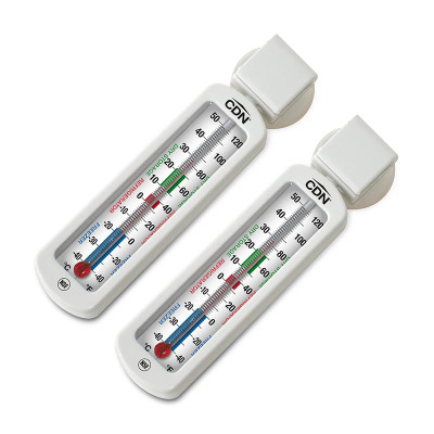 CDN EFG120-X2 Color-Coded Scale Temperature Guide On Thermometer ABS Plastic Freezer Thermometer 2 Each Per Pack