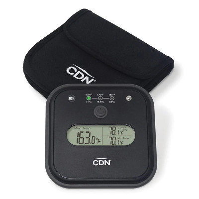 CDN DW2 Black Triple Display with Storage Case Dishwasher Thermometer
