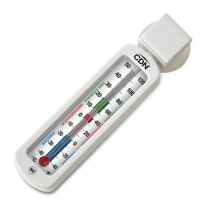 CDN EFG120 Color-Coded Scale Temperature Guide On Thermometer ABS Plastic Freezer Thermometer