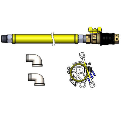 T&amp;S Brass HG-4E-48G-K 48" Plastic Coated Stainless Steel Quick Disconnect Safe-T-Link Gas Connector Hose