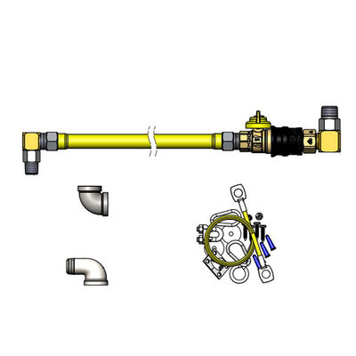 T&amp;S Brass HG-4D-48GS-K 48" Plastic Coated Stainless Steel Quick Disconnect Safe-T-Link Gas Connector Hose