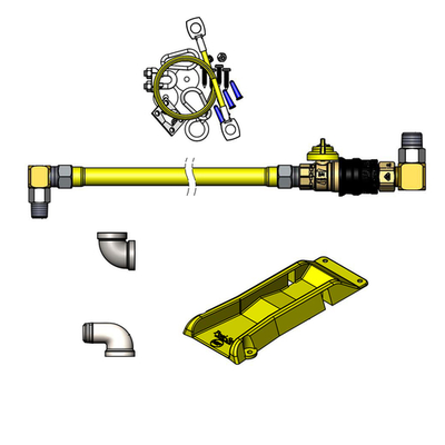 T&amp;S Brass HG-4D-48GS-K-PS 48" Plastic Coated Stainless Steel Quick Disconnect Safe-T-Link Gas Connector Hose