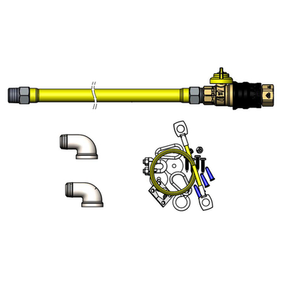 T&amp;S Brass HG-4D-48G-K 48" Plastic Coated Stainless Steel Quick Disconnect Safe-T-Link Gas Connector Hose