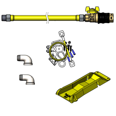 T&amp;S Brass HG-4D-48G-K-PS 48" Plastic Coated Stainless Steel Quick Disconnect Safe-T-Link Gas Connector Hose