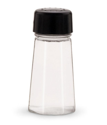 Vollrath 313-06 3 Oz. 4-5/8"H Polycarbonate Paneled Jar Plastic Black Flat Top Dripcut Cafe Color Collection Salt &amp; Pepper Shaker
