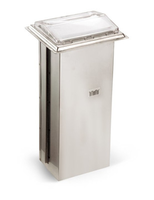 Vollrath 6525-28 500 Napkins Chrome Faceplate Stainless Steel Housing In-Counter Napkin Dispenser