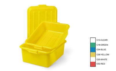 Vollrath 1551-C08 5" Drain 5" Box & Snap-on Lid Yellow Polypropylene Traex Color-Mate Food Storage Box Combo