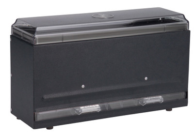 Vollrath 3820-06 250 Capacity Black Bulk Single-Sided Metal Housing with Plastic Lid & Dispensing Bars Straw Boss Dispenser