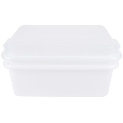 Vollrath 1535-C05 5" Drain 7" Box & Snap-on Lid White Polypropylene Traex Color-Mate Food Storage Box Combo
