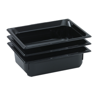 Vollrath 8002420 Super Pan Full Size Black Polycarbonate Food Pan - 2 1/2" Deep