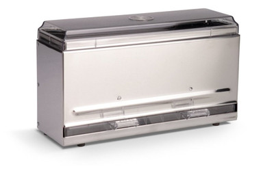 Vollrath 3820-28 250 Capacity Stainless Steel Bulk Single-Sided Metal Housing with Plastic Lid & Dispensing Bars Straw Boss Dispenser
