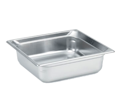 Vollrath 90142 8.5 Qt. Stainless Steel Standard 4" Deep 22 Gauge Anti-Jamming Top Flange Corners with Concave Indentation Super Pan 3 2/3 GN Food Pan