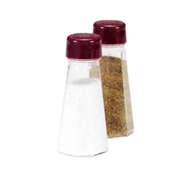 Vollrath 313-02 3 Oz. 4-5/8"H Polycarbonate Paneled Jar Plastic Red Flat Top Dripcut Cafe Color Collection Salt & Pepper Shaker (72 Each Per Case)