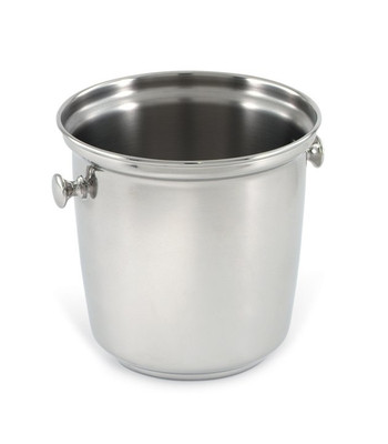 Vollrath 47630 8.25" Diameter 8" H Stainless Single Bottle Bucket Mirror Outside Satin Inside Finish imported Wine Bucket with Side Knob Handles