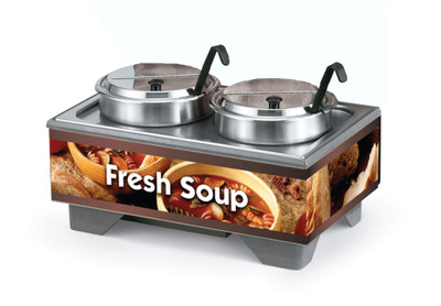 Vollrath 720202003 18 1/2"W x 26 1/4"D x 13 3/4"H Stainless Ladles Cayenne 72020 Full Size Rethermalizing Model 1220 Soup Merchandiser Base Country Kitchen Graphics - 120v 1000 Watts