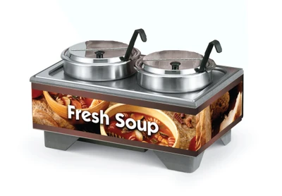 Vollrath 720202003 18 1/2"W x 26 1/4"D x 13 3/4"H Stainless Ladles Cayenne 72020 Full Size Rethermalizing Model 1220 Soup Merchandiser Base Country Kitchen Graphics - 120v 1000 Watts