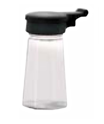 Vollrath 322-06 2 Oz. 3-5/8"H Polycarbonate Paneled Jar Plastic Black Flat Top Dripcut Cafe Color Collection Salt & Pepper Shaker (72 Each Per Case)