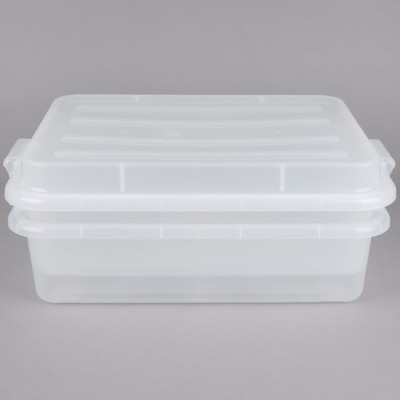 Vollrath 1551-C13 5" Box & Snap-on Lid Clear Polypropylene Traex Color-Mate Food Storage Box Combo