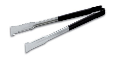 Vollrath 4791620 16" Black Ergonomic Antimicrobial Kool Touch Handle Gripper Teeth Flattened Ends Springless Stainless Steel One-Piece VersaGrip Tongs