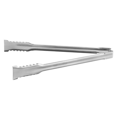 Vollrath 4791210 12" Plain Ergonomic Antimicrobial Kool Touch Handle Gripper Teeth Flattened Ends Stainless Steel One-Piece VersaGrip Tongs