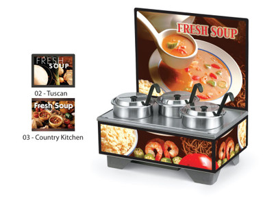 Vollrath 720201103 18 1/2"W x 26 1/4"D x 25 1/2"H Stainless Ladles Cayenne 72020 Full Size Rethermalizing Model 1220 Soup Merchandiser Base Country Kitchen Graphics - 120v 1000 Watts