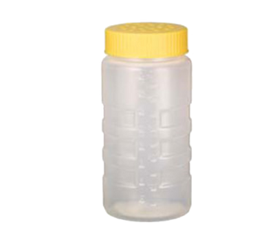 Vollrath 4961-1308 16 oz. Yellow Lid Clear Bottle with Large Holes Dripcut Dredge (12 Each Per Case)