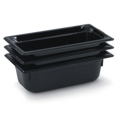 Vollrath 8032420 Super Pan 1/3 Size Black Polycarbonate Food Pan - 2 1/2" Deep