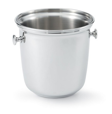 Vollrath 47625 9.88" Diameter 9.13" H Stainless Double Bottle Bucket Mirror Outside Satin Inside Finish Imported Wine Bucket with Side Knob Handles