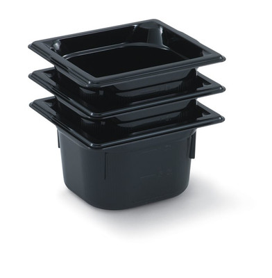 Vollrath 8062420 Super Pan 1/6 Size Black Polycarbonate Food Pan - 2 1/2" Deep