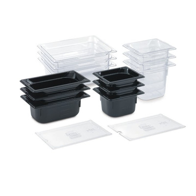 Vollrath 8042420 Super Pan 1/4 Size Black Polycarbonate Food Pan - 2 1/2" Deep