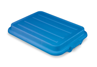 Vollrath 1551-C04 5" Drain 5" Box & Snap-on Lid Blue Polypropylene Traex Color-Mate Food Storage Box Combo