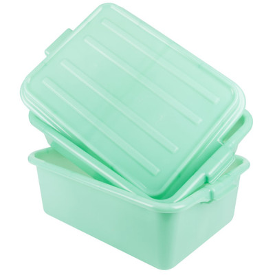 Vollrath 1535-C19 5" Drain 7" Box & Snap-on Lid Green Polypropylene Traex Color-Mate Food Storage Box Combo