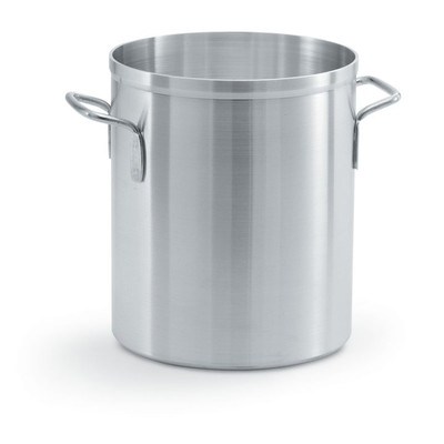 Vollrath 67508 8.5 Qt. Natural Finish Aluminum with Plated Welded Handles Classic Stock Pot
