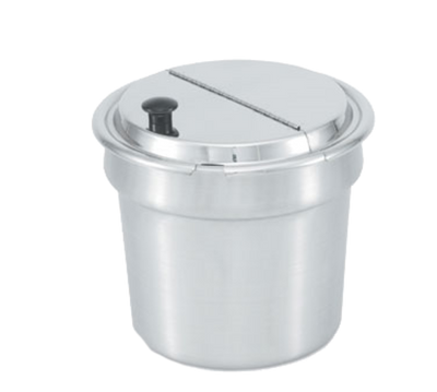 Vollrath 47486 Stainless Mirror Finish with Black Phenolic Knob Inset Imported Kool-Touch Hinged Inset Cover