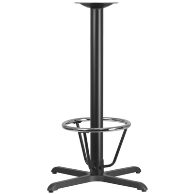 Flash Furniture XU-T3030-BAR-3CFR-GG 30" x 30" x 42"H Black Powder Coated Finish Cast Iron X-Base Bar Height Table Base