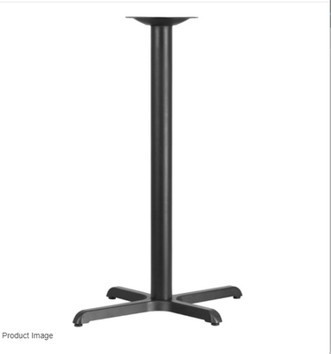 Flash Furniture XU-T2230-BAR-GG 22&quot; x 30&quot; x 42&quot;H Black Cast Iron Powder Coated Finish X-Base Bar Height Table Base