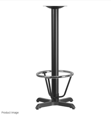 Flash Furniture XU-T2222-BAR-3CFR-GG 22" x 22" x 42"H Black Cast Iron Powder Coated Finish X-Base Bar Height Table Base