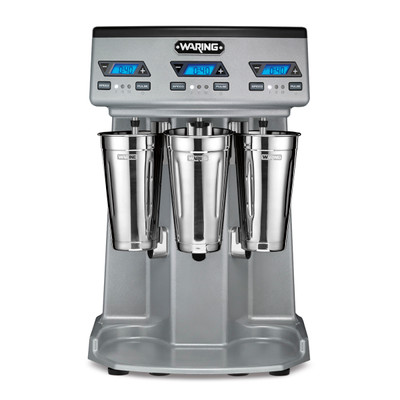 Waring WDM360TX Triple Spindle Countertop Drink Mixer, Powder Coated Die-Cast Steel Housing - 120V