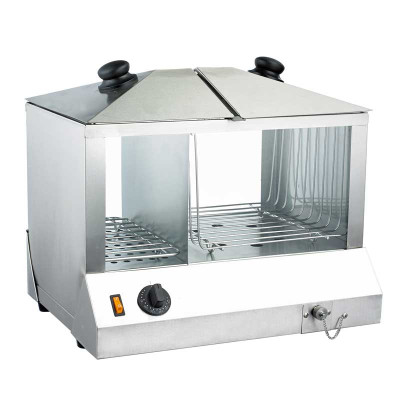 Omcan USA 43215 200 Hot Dogs and 60 Buns Stainless Steel Countertop Hot Dog Steamer - 120 Volts 1-Ph