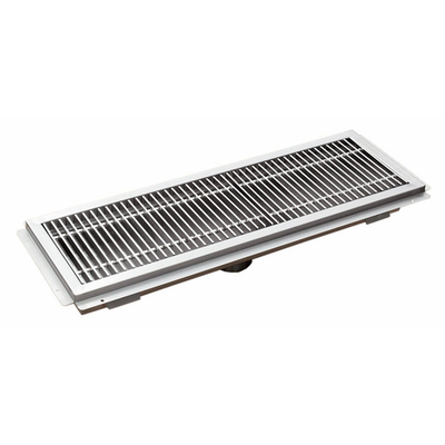 Omcan USA 44608 38.25&quot; W x 13.81&quot; D 14 Gauge Floor Trough with Stainless Steel Grating