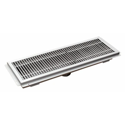 Omcan USA 44608 38.25" W x 13.81" D 14 Gauge Floor Trough with Stainless Steel Grating