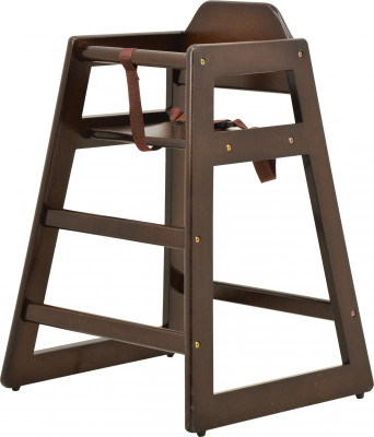 Omcan USA 80611 20" W x 20" D x 29" H Wood Walnut High Chair