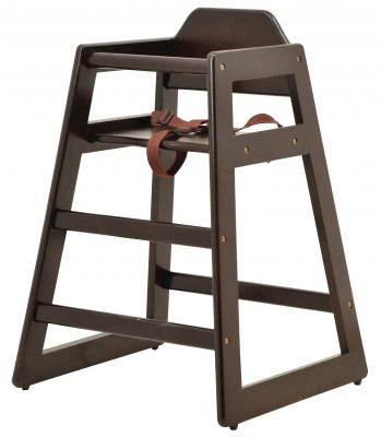 Omcan USA 80612 20" W x 20" D x 29" H Wood Mahogany High Chair