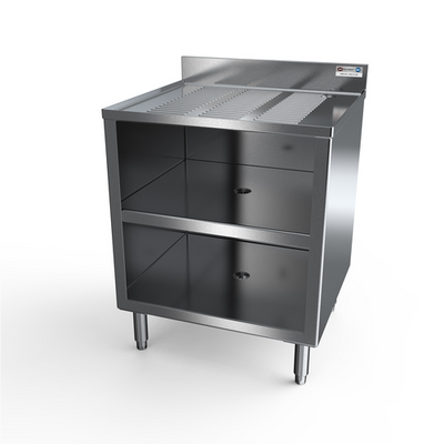 NBR Equipment GRC24-2 24" W x 21.25" D x 32.5" H Stainless Steel 2 Racks Drainboard Top Underbar Glass Rack Unit