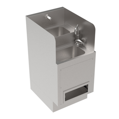 Krowne KR24-HX18-E 18" W x 24" D all Stainless Steel Royal Series Underbar Hybrid Hand and Dump Sink